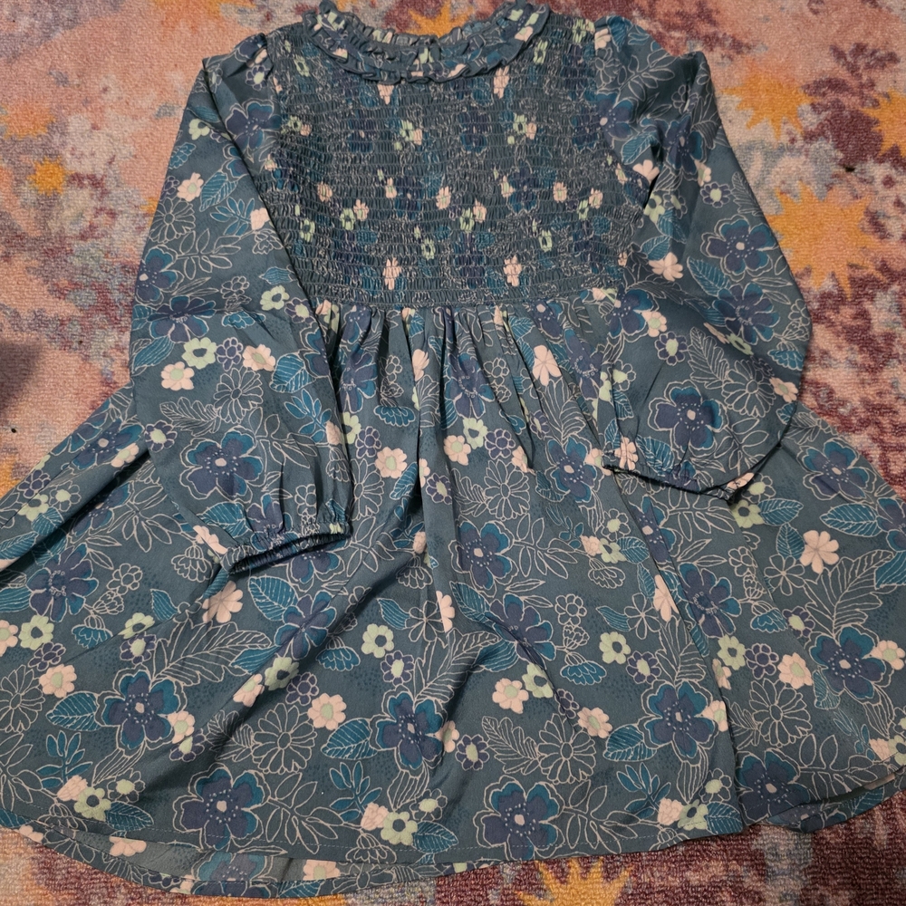 Next Teal and White Floral Kids Dress